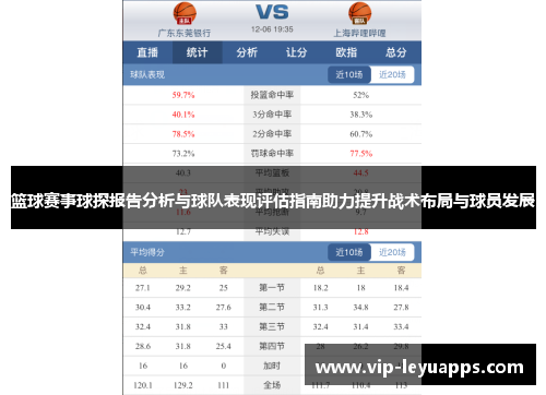 篮球赛事球探报告分析与球队表现评估指南助力提升战术布局与球员发展